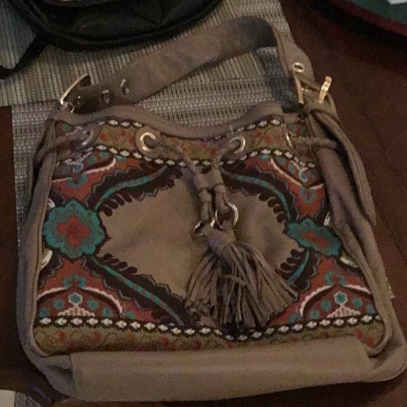 Isabella Fiore Boho Embroidered Leather Hobo Bag - Picture 2 of 5